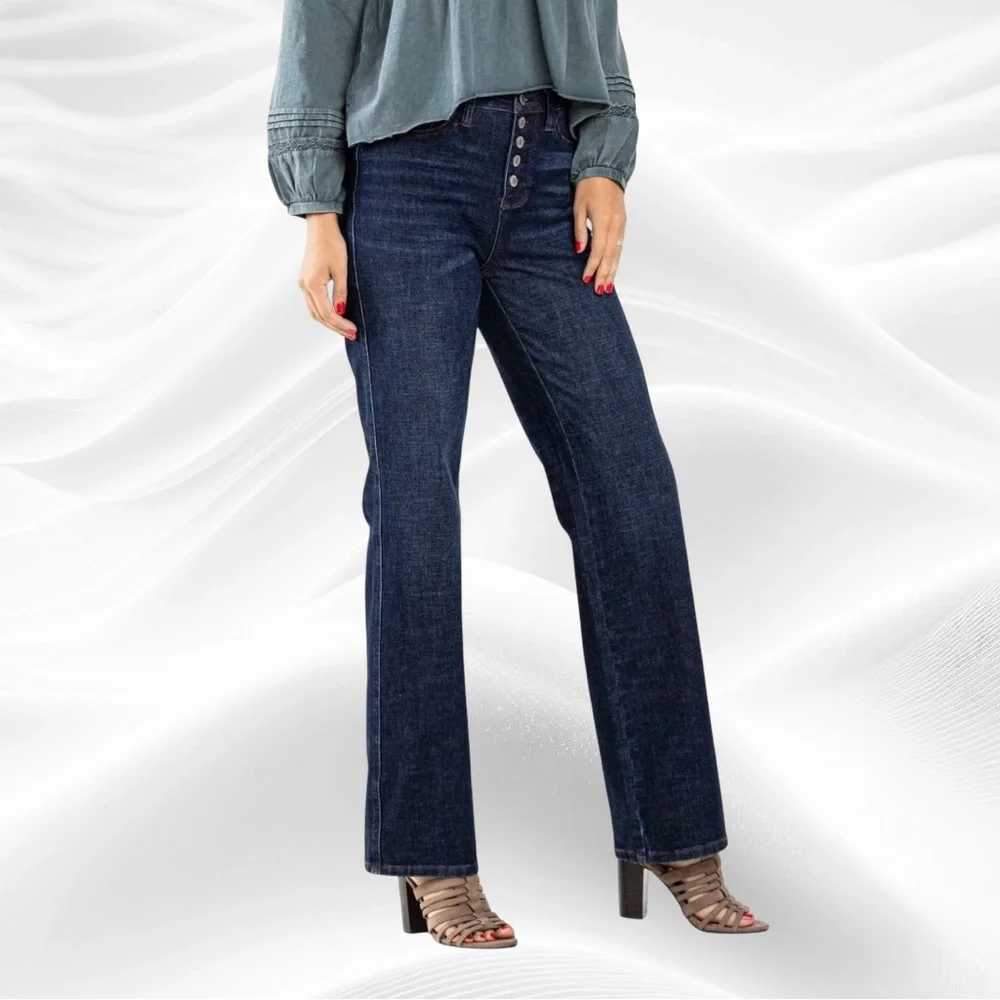 Judy Blue Dark Blue Straight Leg Jeans - Picture 2 of 11